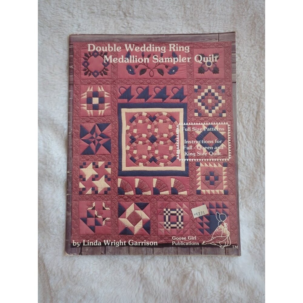 DOUBLE WEDDING RING MEDALLION SAMPLER QUILT BOOK Linda Wright Garrison SC Vtg